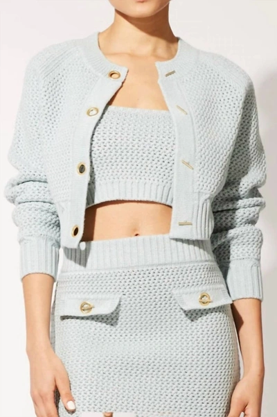 Shop Solid & Striped The Carly Cropped Cardigan In Powder Blue In Green