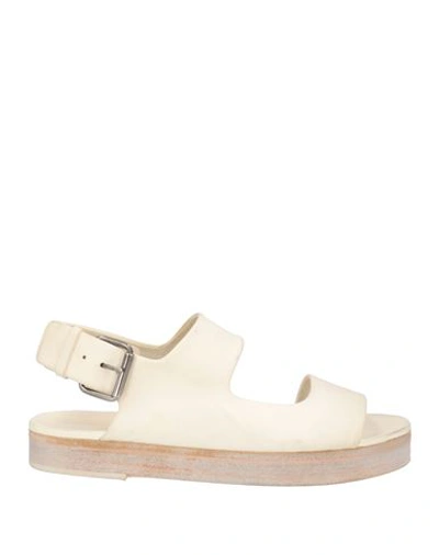 Shop Marsèll Woman Sandals Ivory Size 8 Calfskin In White