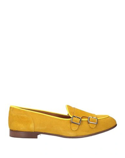 Shop Baldinini Woman Loafers Ocher Size 8 Leather In Yellow