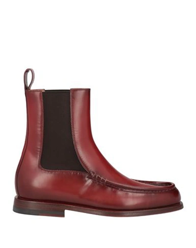 Shop Santoni Woman Ankle Boots Brick Red Size 8 Soft Leather