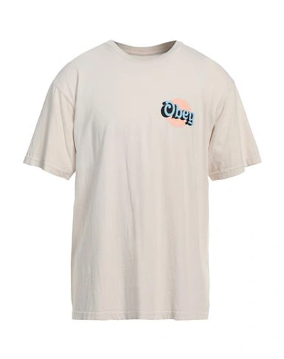 Shop Obey Man T-shirt Ivory Size Xl Organic Cotton In White