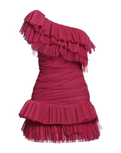 Shop Simona Corsellini Woman Mini Dress Garnet Size 6 Polyester In Red