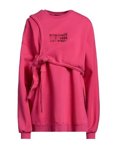 Shop Ottolinger Woman Sweatshirt Fuchsia Size Xl Organic Cotton In Pink