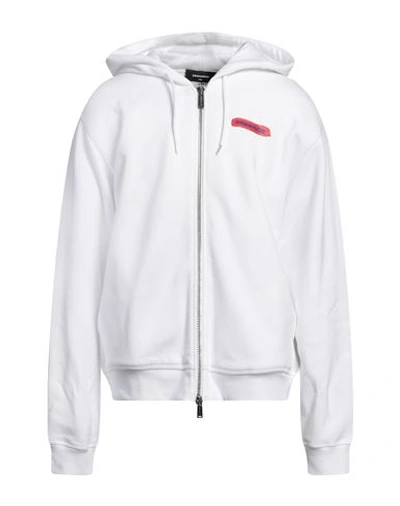 Dsquared2 Man Sweatshirt White Size M Cotton, Elastane In White