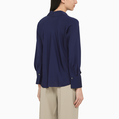 Shop Vince Blue Silk Shirt