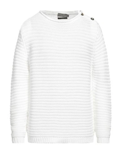 Canali Man Sweater White Size 44 Cotton In White