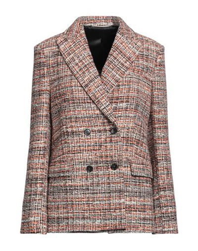 Pt Torino Woman Blazer Orange Size 4 Cotton, Polyester, Acrylic, Polyamide, Viscose In Orange