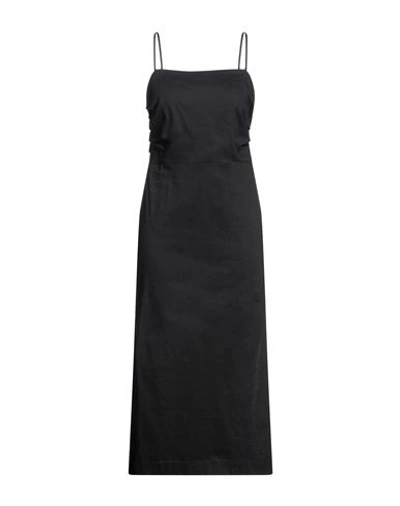 Shop Seventy Sergio Tegon Woman Maxi Dress Black Size 10 Linen, Viscose, Elastane