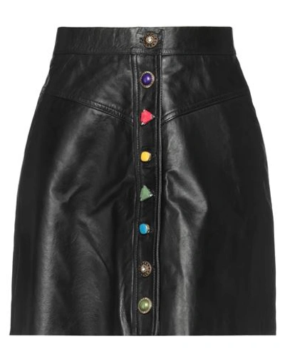 Shop Muubaa Woman Mini Skirt Black Size 12 Leather