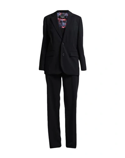 Dsquared2 Manhattan Slouch Suit Wool Blend In Black
