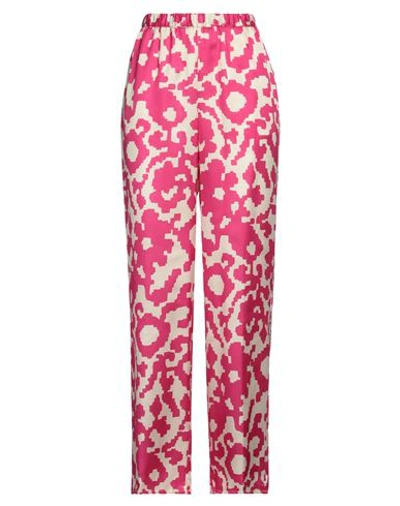 Shop Sfizio Woman Pants Fuchsia Size 6 Viscose In Pink
