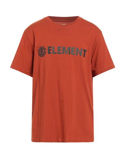 Shop Element Man T-shirt Rust Size L Organic Cotton In Red