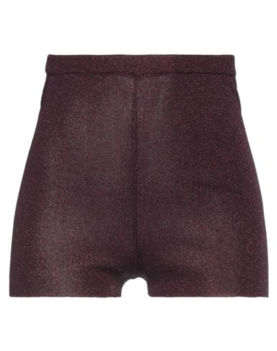 Shop Valentino Garavani Woman Shorts & Bermuda Shorts Deep Purple Size L Viscose, Metallic Fiber, Polyest