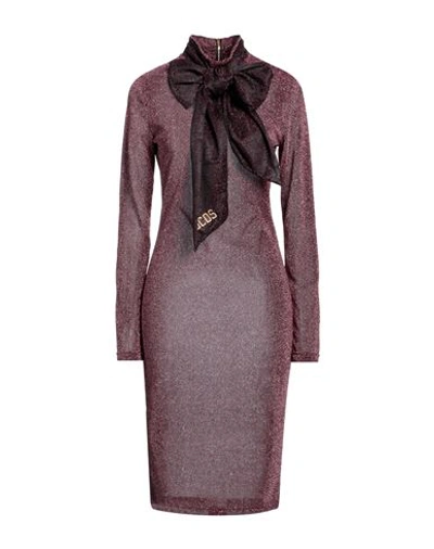Shop Gcds Woman Midi Dress Magenta Size M Polyamide, Metallic Fiber