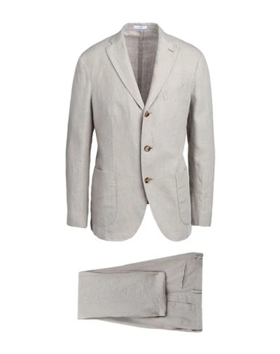 Shop Boglioli Man Suit Light Grey Size 42 Linen
