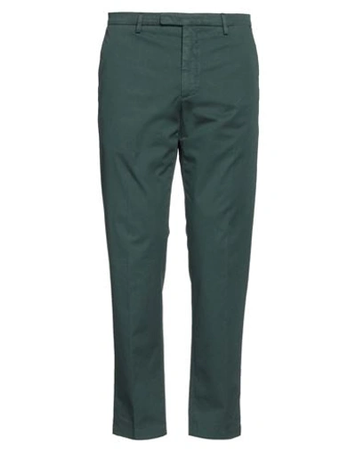 Shop Boglioli Man Pants Dark Green Size 34 Cotton, Elastane