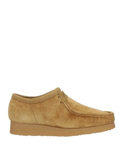 Shop Clarks Originals Man Lace-up Shoes Camel Size 8.5 Leather In Beige