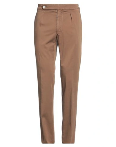 Shop The Gigi Man Pants Brown Size 38 Cotton, Silk, Elastane