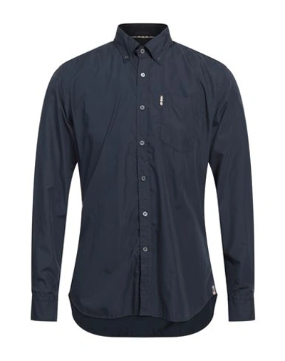 Shop Aquascutum Man Shirt Midnight Blue Size 16 ½ Cotton