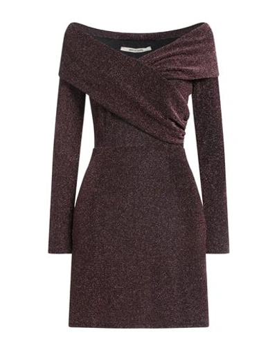 Shop Angela Davis Woman Mini Dress Deep Purple Size S Polyamide, Metallic Fiber, Elastane