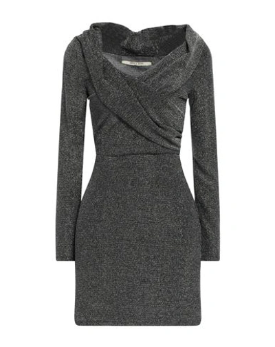 Shop Angela Davis Woman Mini Dress Black Size S Polyamide, Metallic Fiber, Elastane