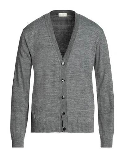 Shop Filippo De Laurentiis Man Cardigan Lead Size L Wool, Polyester, Polyamide In Grey