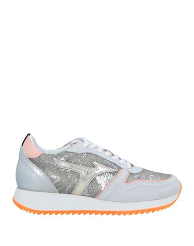 Mizuno Woman Sneakers Light Grey Size 6.5 Leather, Textile Fibers In Grey