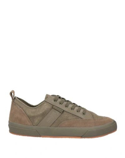 Shop Superga Man Sneakers Military Green Size 11.5 Leather