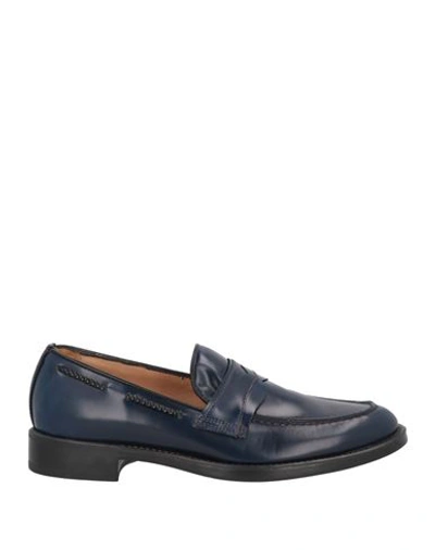 Shop Antica Cuoieria Woman Loafers Midnight Blue Size 10 Leather