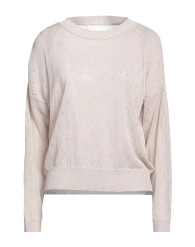 Brand Unique Woman Sweater Beige Size 2 Viscose, Polyamide, Polyester In Beige