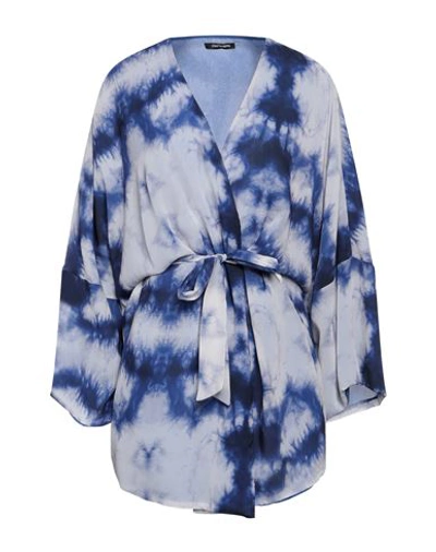 Cristinaeffe Woman Cardigan Blue Size M Polyester In Blue