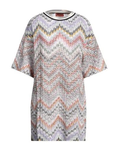 Shop Missoni Woman Mini Dress Light Purple Size L Virgin Wool, Wool, Cotton, Polyamide