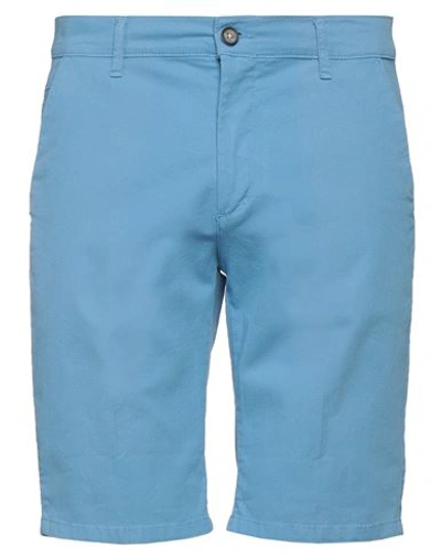 Shop Avignon Man Shorts & Bermuda Shorts Azure Size 32 Cotton, Elastane In Blue