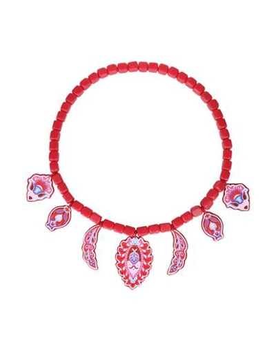 Shop Maliparmi Malìparmi Woman Necklace Brick Red Size - Plastic