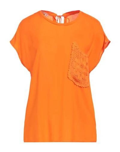 Shop Shirtaporter Woman Top Orange Size 6 Viscose
