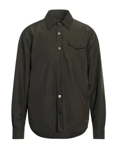 Shop Drumohr Man Shirt Dark Green Size 44 Polyester