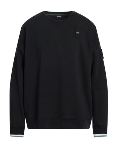 Shop Blauer Man Sweatshirt Black Size S Cotton, Polyester