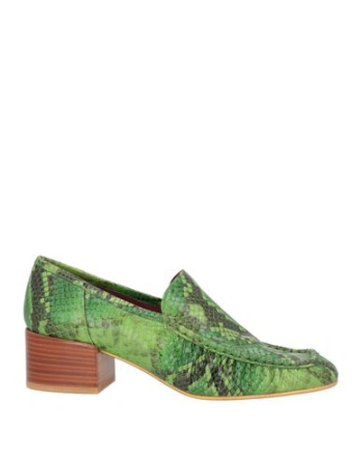 Shop Avril Gau Woman Loafers Green Size 8 Leather