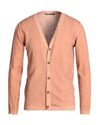 Shop Daniele Alessandrini Man Cardigan Rust Size 38 Cotton In Red
