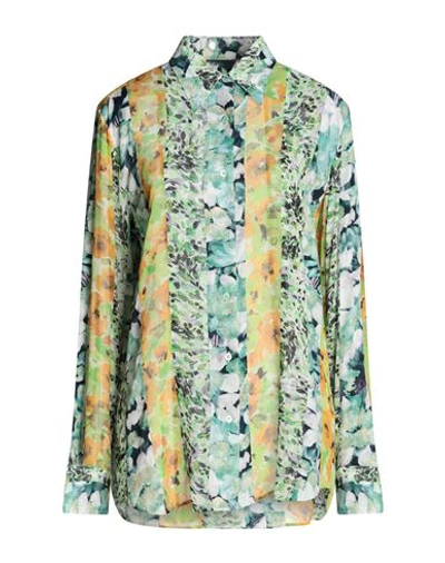 Shop Dries Van Noten Woman Shirt Green Size 8 Silk, Viscose