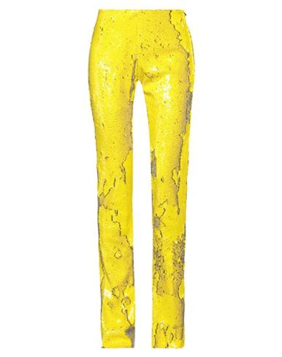 Shop Marques' Almeida Woman Pants Yellow Size 2 Recycled Polyester, Elastane