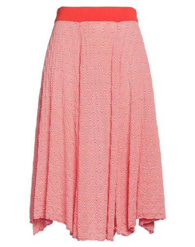 Happy Sheep Woman Midi Skirt Red Size L Tencel In Red