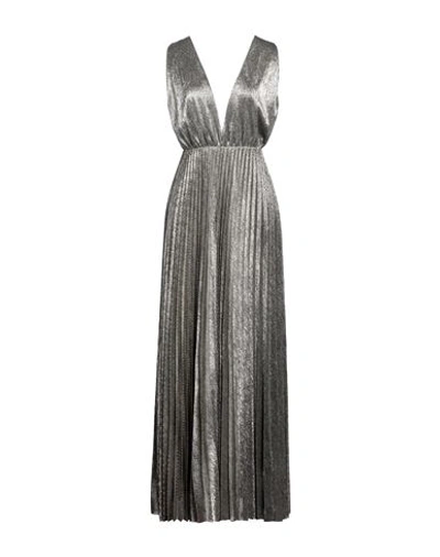 Rebel Queen Woman Maxi Dress Silver Size M Polyester In Silver