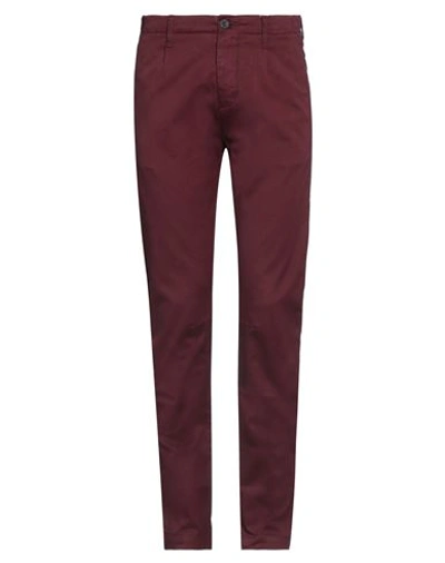 Shop Novemb3r Man Pants Burgundy Size 30 Cotton, Elastane In Red