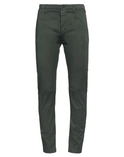 Shop Novemb3r Man Pants Dark Green Size 30 Cotton, Elastane
