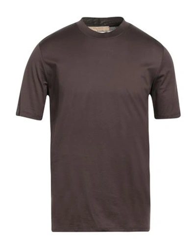 Shop Yes London Man T-shirt Cocoa Size M Cotton In Brown