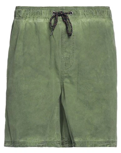 Shop Sundek Man Shorts & Bermuda Shorts Green Size M Cotton