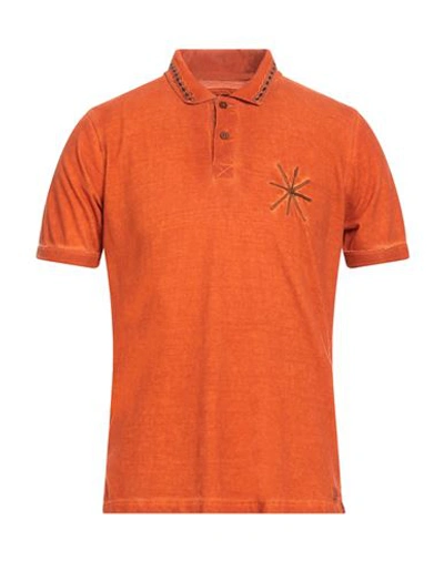 Shop Lost In Albion Man Polo Shirt Orange Size M Cotton