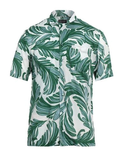 Shop Tagliatore Man Shirt Green Size 15 ¾ Cotton