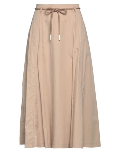 Shop Peserico Woman Midi Skirt Sand Size 12 Cotton, Elastane In Beige